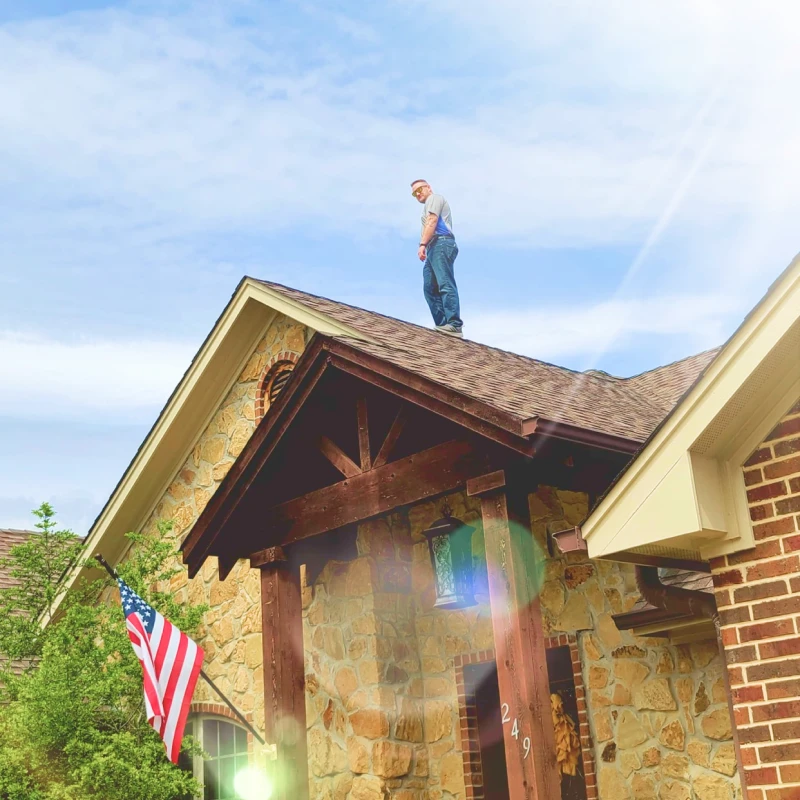 owner on a roof